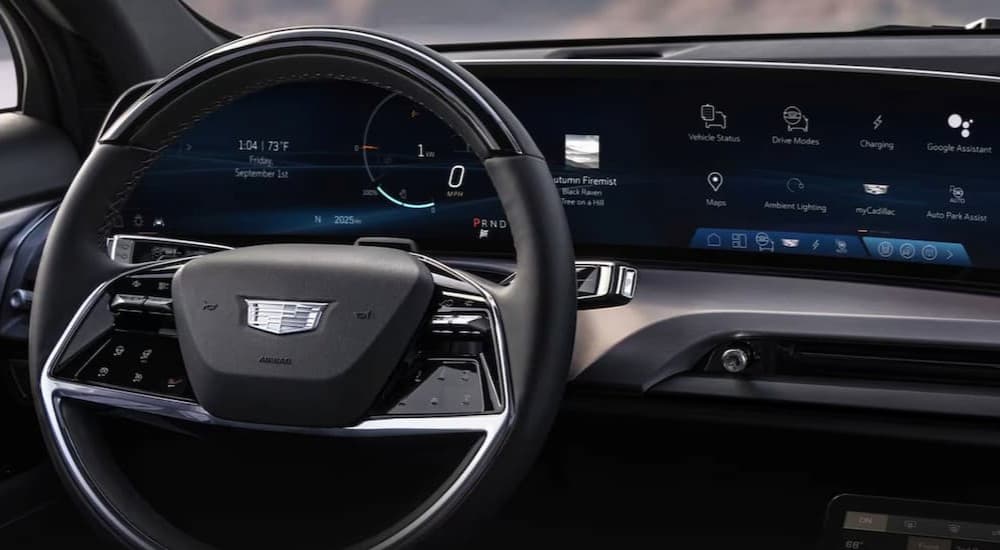 The black dash in a 2026 Cadillac VISTIQ.