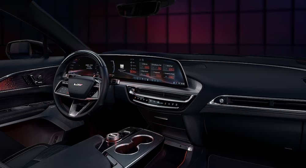 Infotainment display and digital gauge cluster on a 2026 Cadillac LYRIQ-V