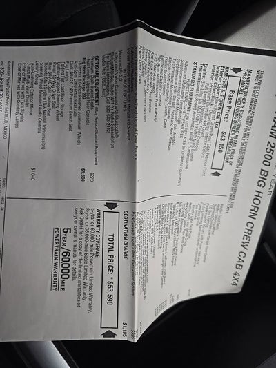 2016 RAM 2500 Big Horn